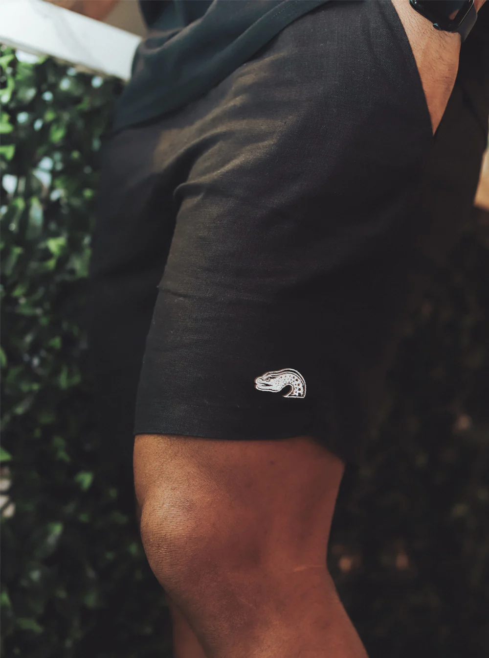 Everyday Eel Adult's Black Linen Shorts - Image 3