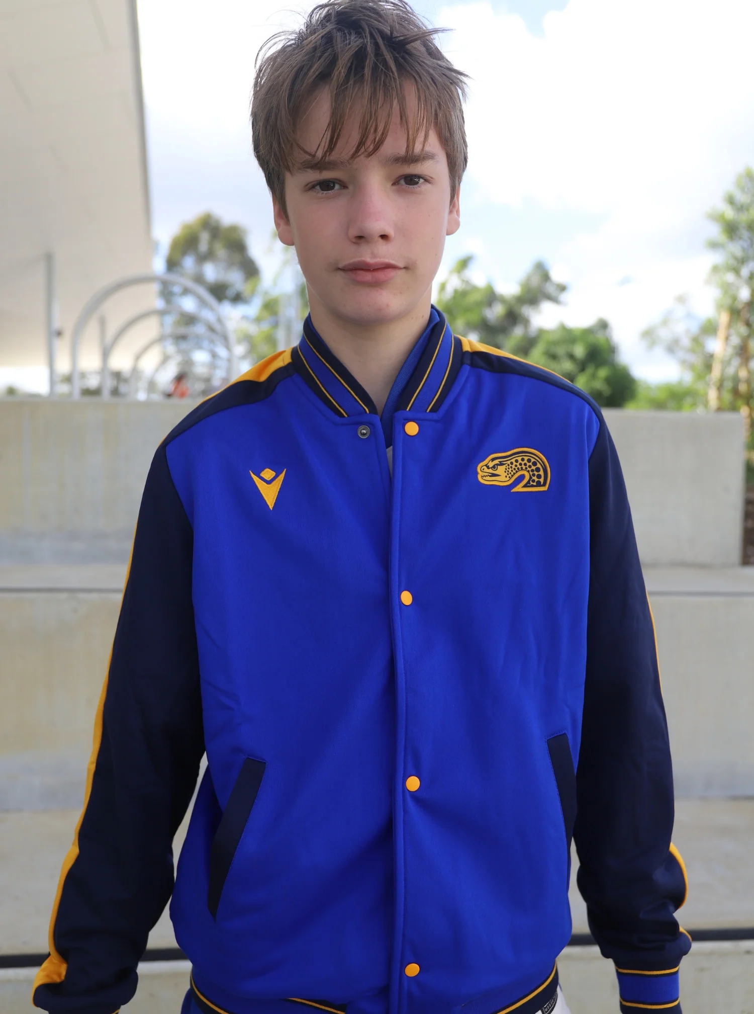 Parramatta Eels 2025 Kids Varsity Bomber Jacket - Image 4
