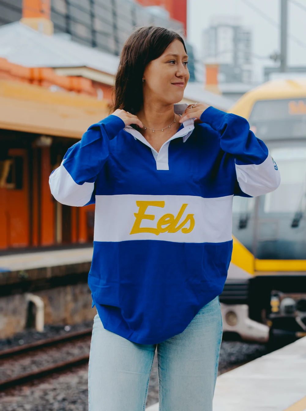Parramatta Eels Adult League Long Sleeve Polo - Image 5