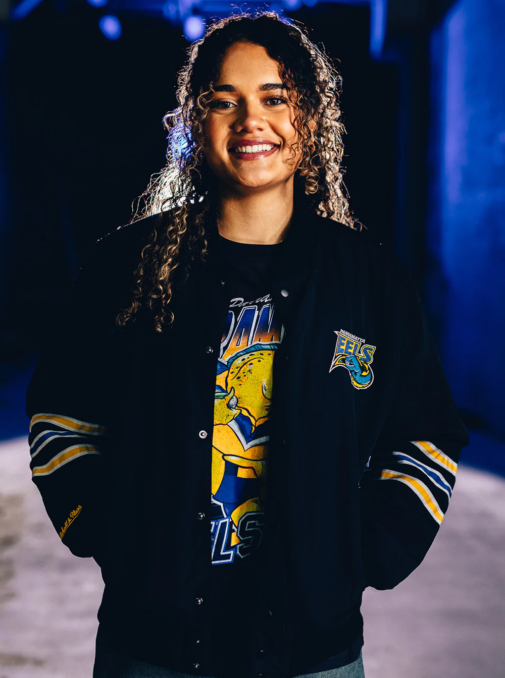 Parramatta Eels x Mitchell & Ness Bomber Jacket - Image 3