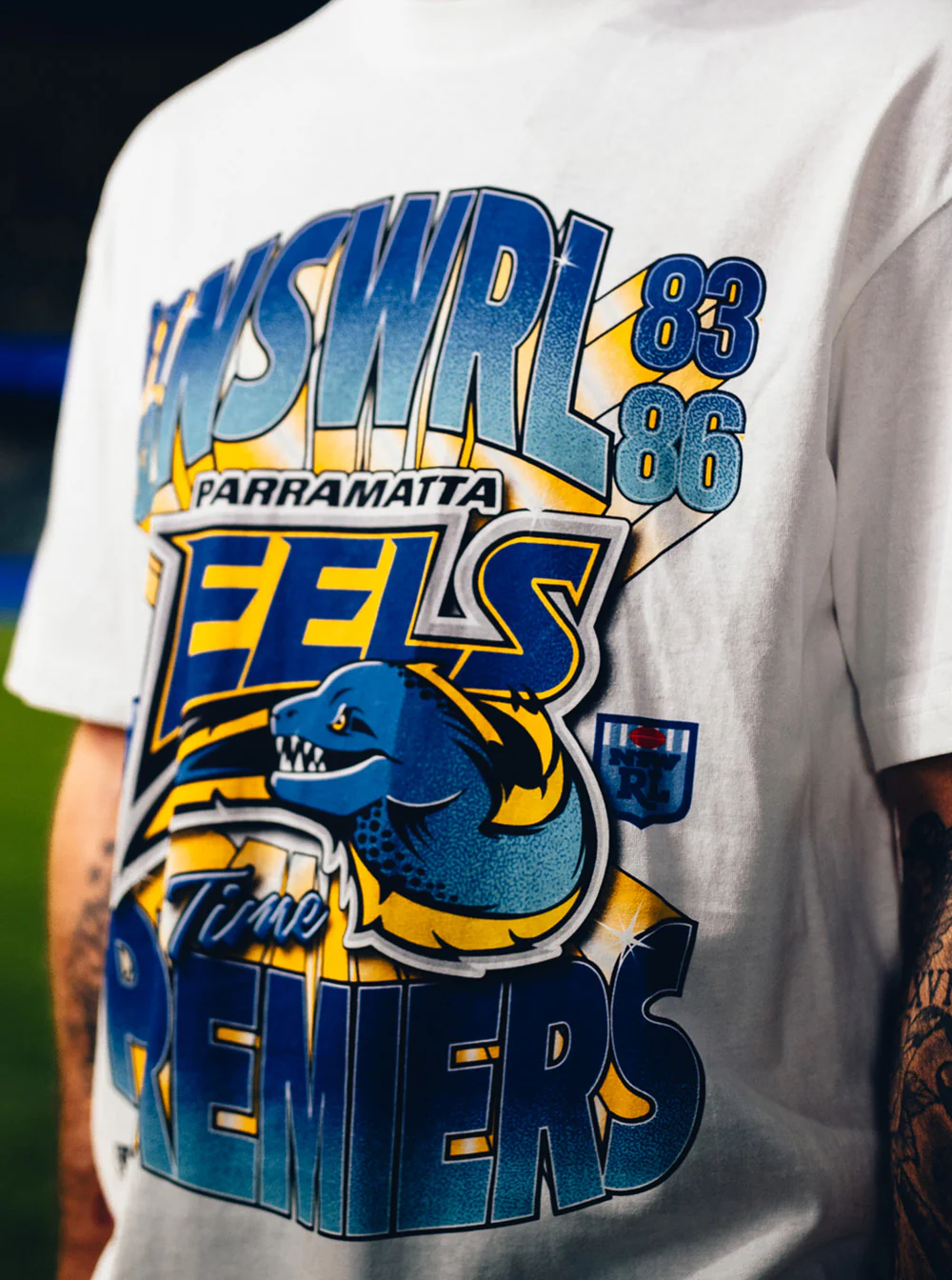 Parramatta Eels x Mitchell & Ness Burst Out Tee - Image 3