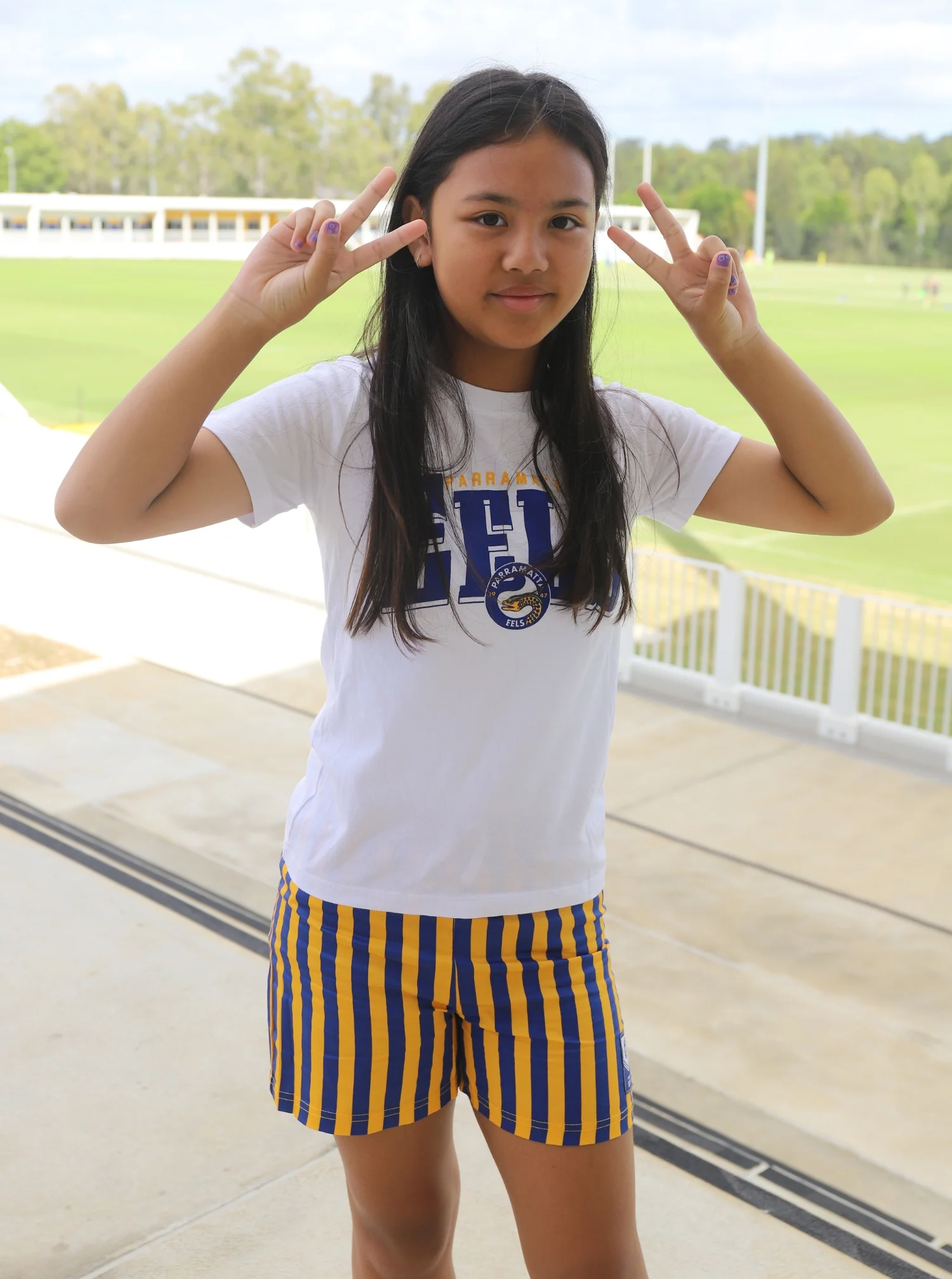 Parramatta Eels Bleacher Athletic Youth T-Shirt and Short PJ Set - Image 2