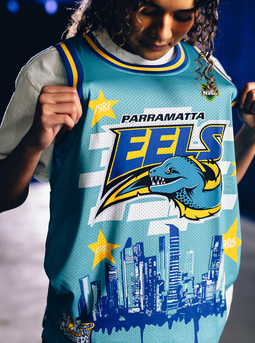 Parramatta Eels x Mitchell & Ness Graffiti Basketball Jersey - Image 4