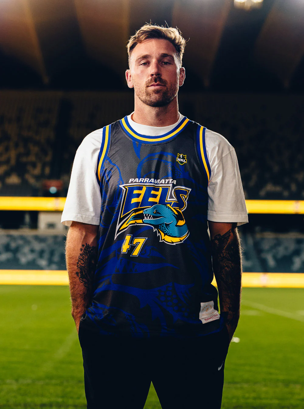 Parramatta Eels x Mitchell & Ness Patterned Basketball Jersey - Image 3
